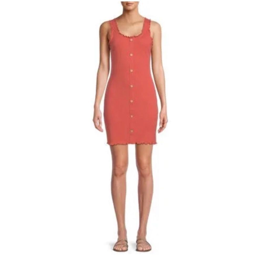 No Boundaries Juniors' Button-Front Bodycon Tank Dress, Women's